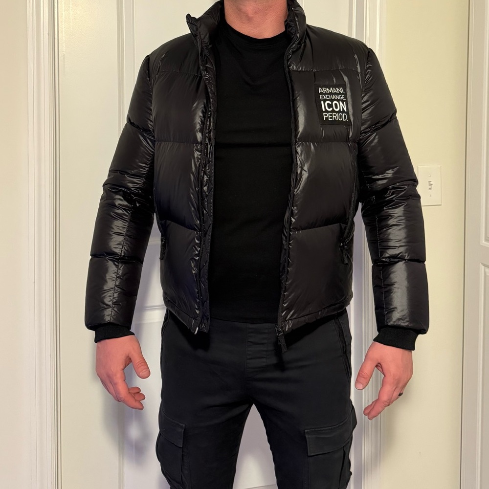 Armani Exchange Icon Black Puffer Jacket